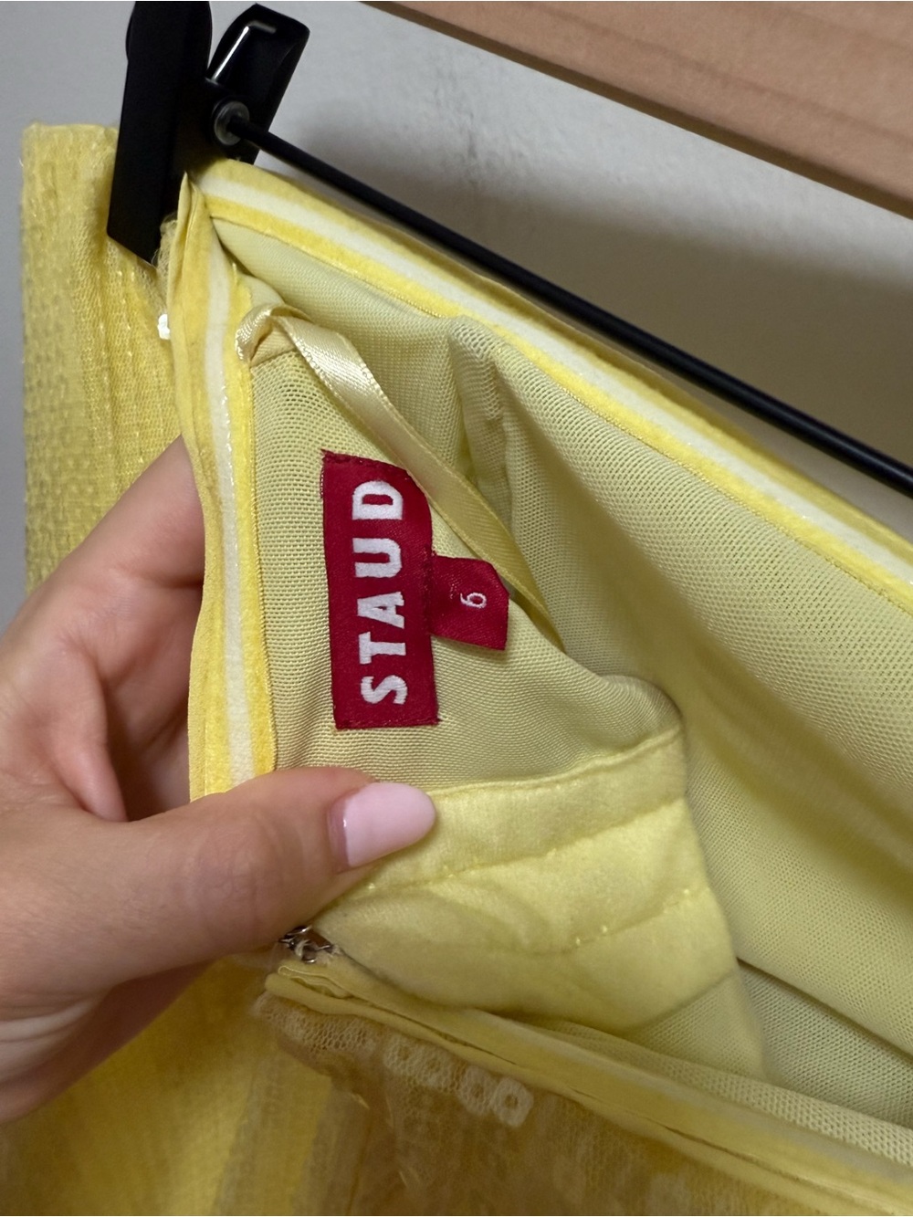 STAUD Casey dress butter yellow strapless sequin gown maxi dress wedding guest 6 - Picture 9 of 10